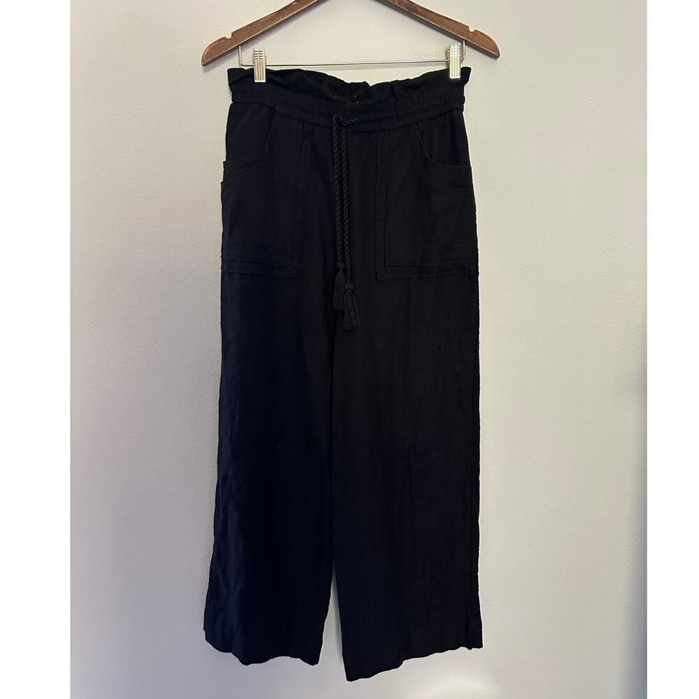 House of Harlow 1960 Wide Leg Black Linen Blend Pants size Small - Picture 2 of 7